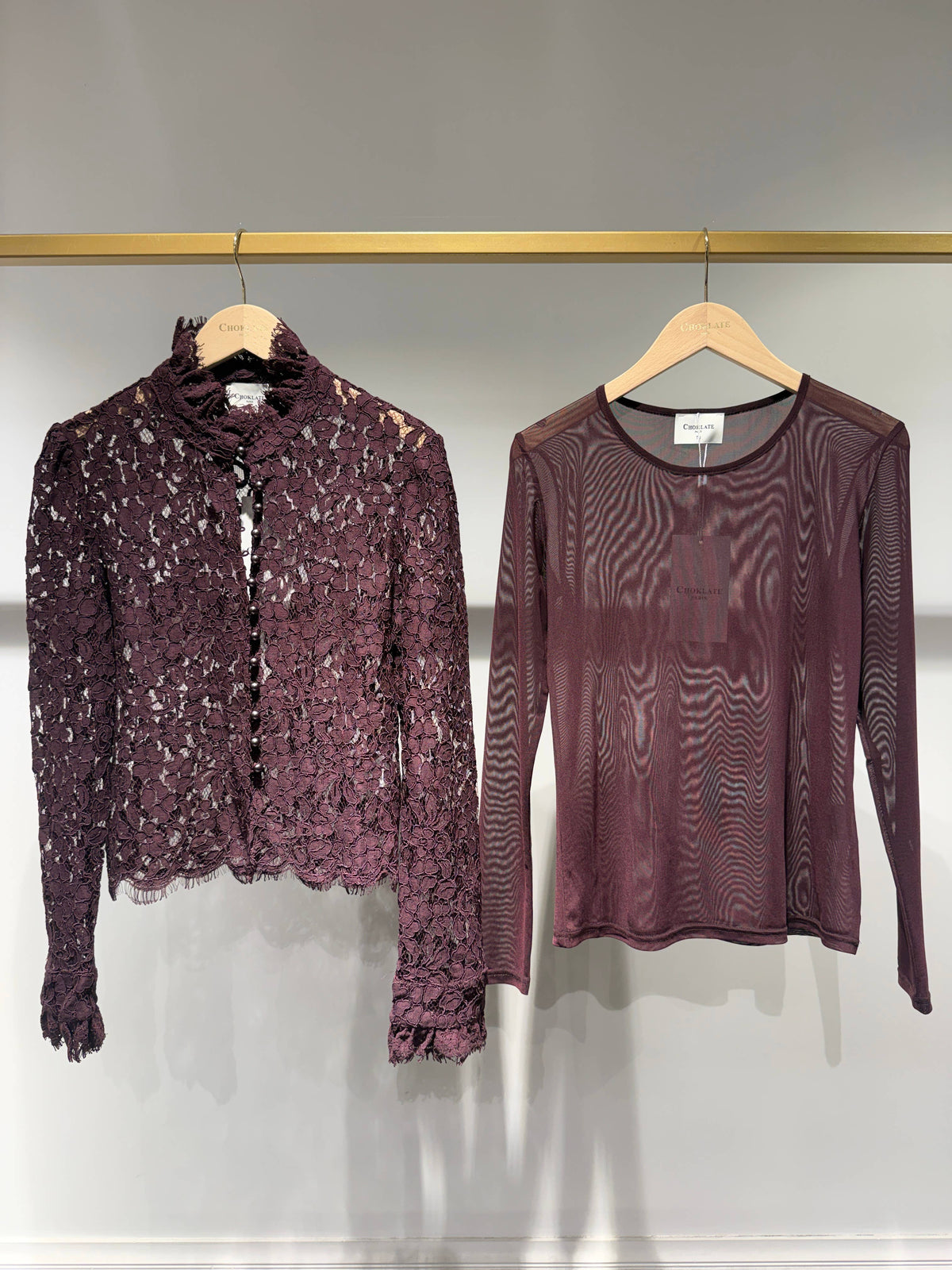 Perla Lace Blouse | Burgandy