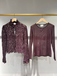 Perla Lace Blouse | Burgandy