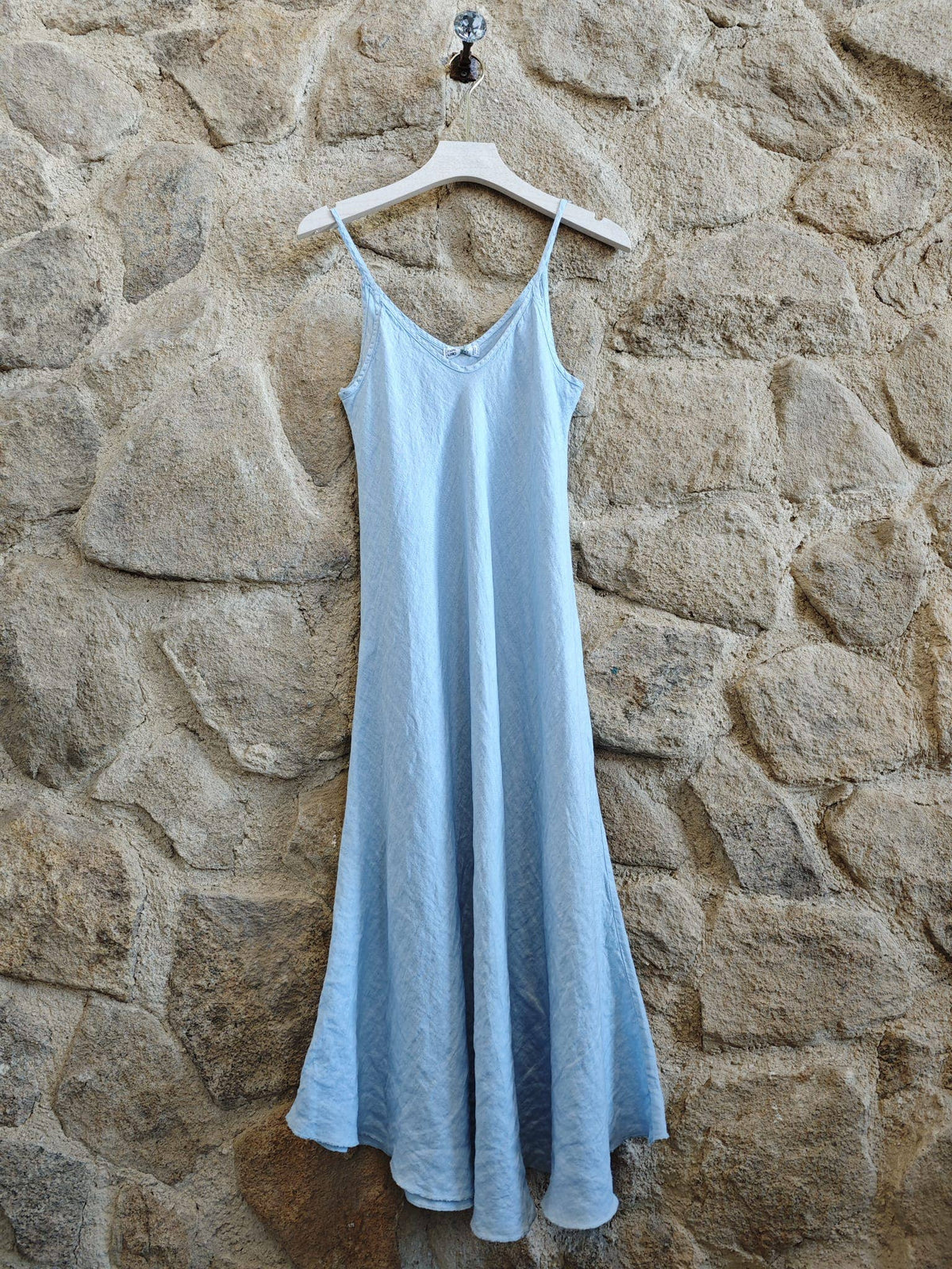 Linen Bias Cut Strappy Dress