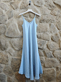 Linen Bias Cut Strappy Dress