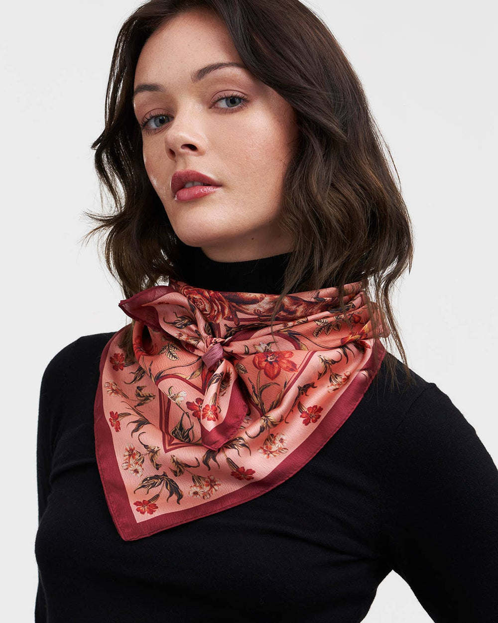 Folksy Fox Tales Peach Square Scarf