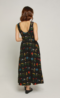 Black Floral Embroidered Maxi Dress