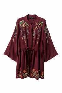 Metallic Wisteria Embroidery Crepe Selene Dress