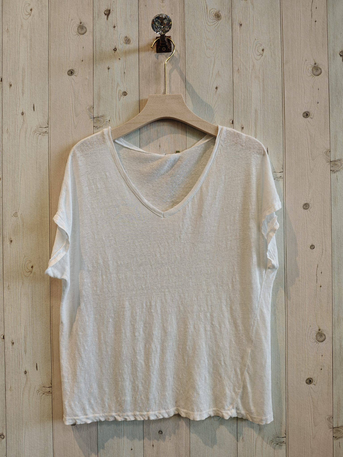 V Neck Linen T-Shirt