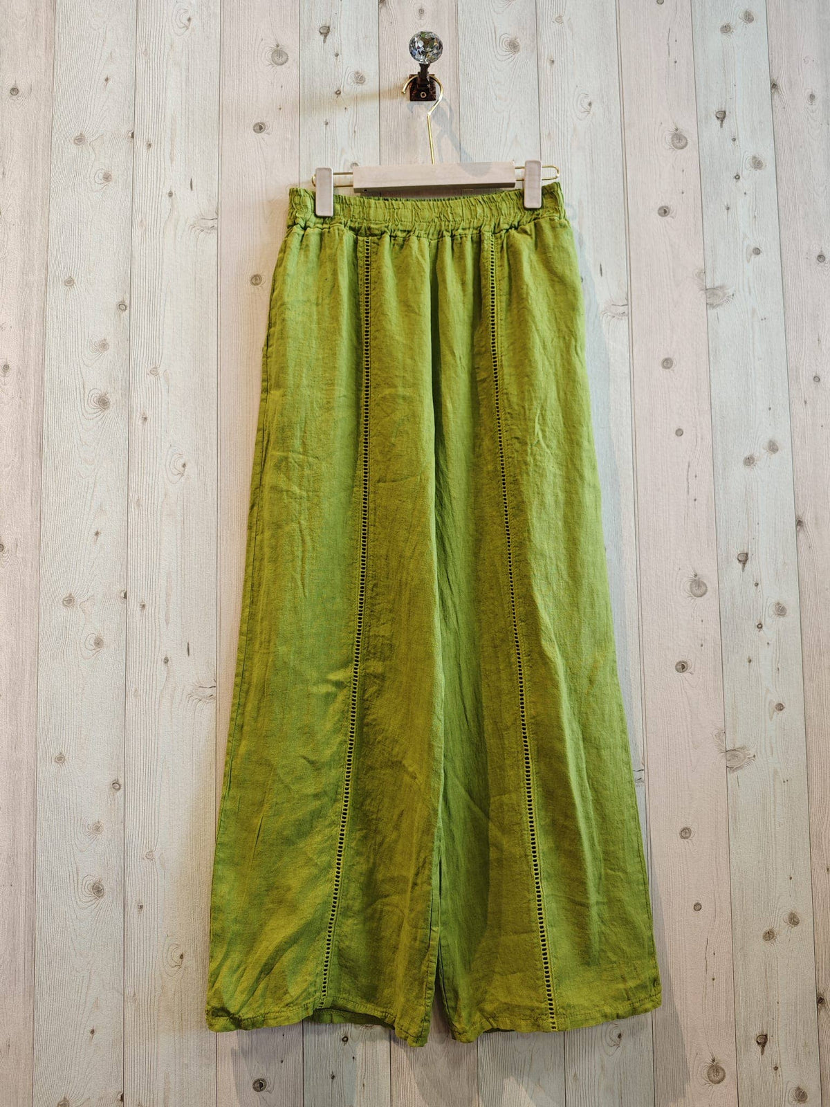 Lace Detail Linen Trousers