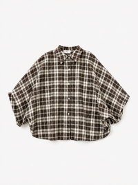 Checkered Crop Oversized Shirt | Chocolate