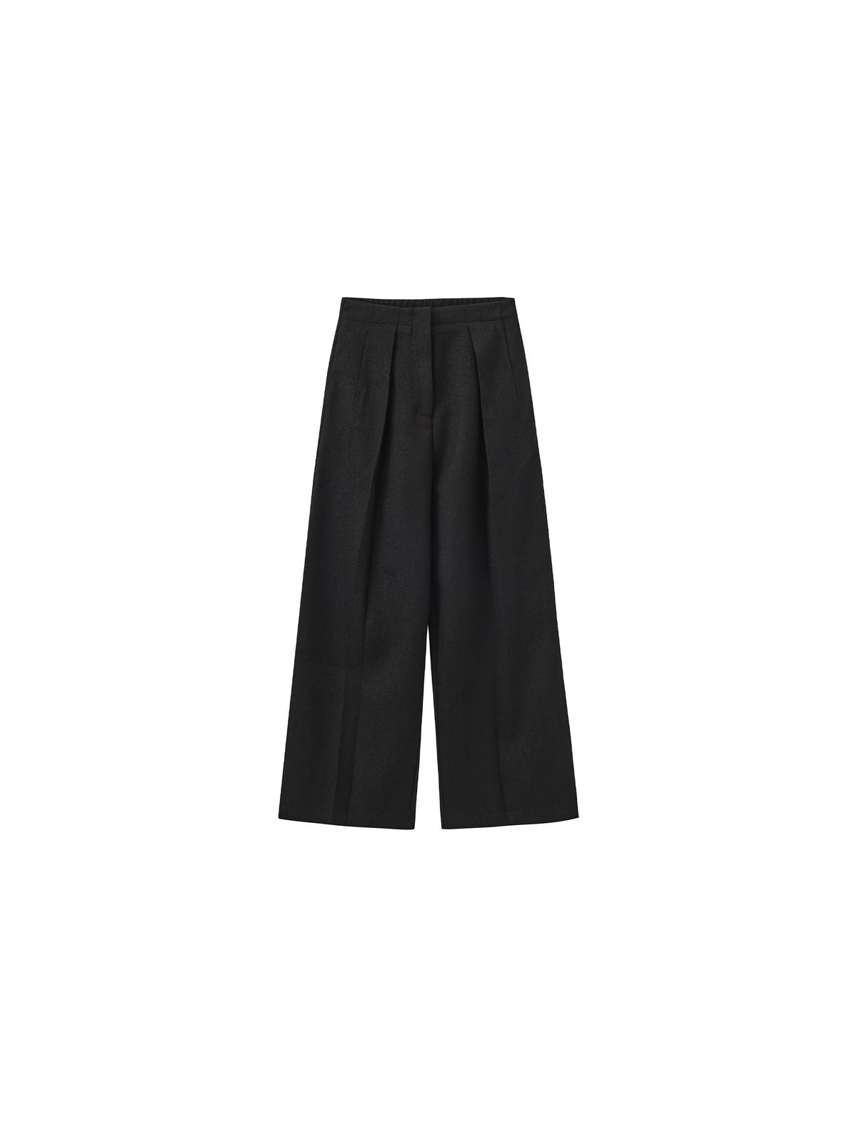 Draped Pleated Wide-Leg Pants