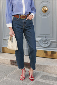 Bony Barrel Leg Jeans | Dark Blue Wash