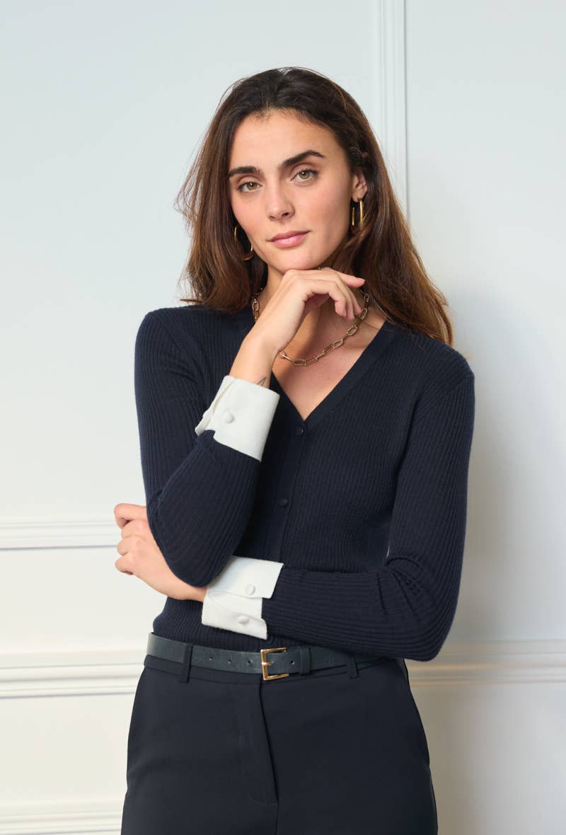 Cardigan & Shirt Style Knitted Jumper