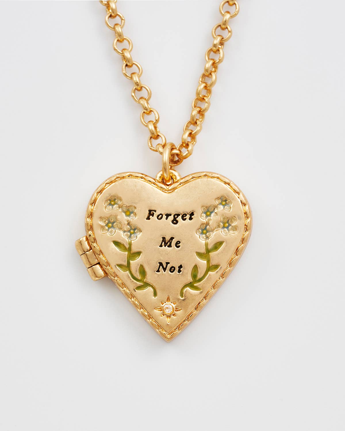 Floral Heart Gold Locket Necklace