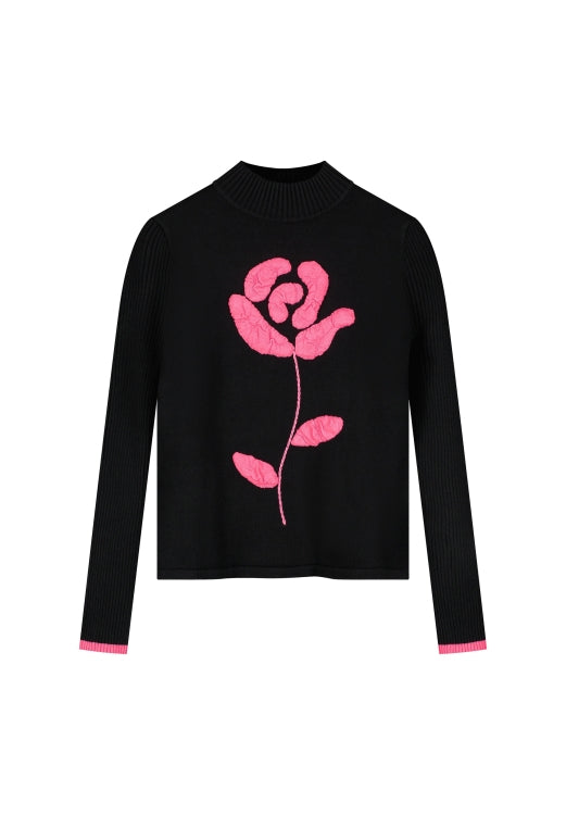 Courtney Pullover Rose Applique Top