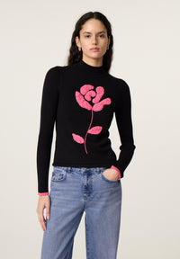Courtney Pullover Rose Applique Top