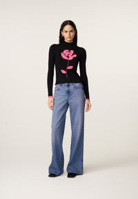 Courtney Pullover Rose Applique Top