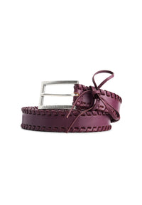Sailen Lace-Up Leather Belt | Brigitte Bordeaux