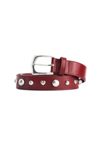 Play Of Studs Leather Belt | Haute Red