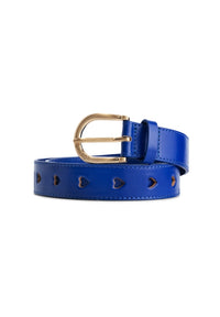 Cut It Out Leather Belt | Cobalt Blue