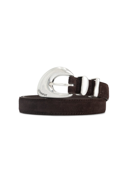 Precious Pebble Leather Belt | Cocoa
