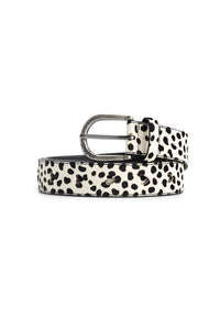 Hairy Leather Belt | Cosy White Black