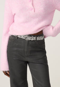 Hairy Leather Belt | Cosy White Black