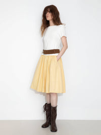 C BY CUBIC Crew Neck Short-Sleeve T-Shirt | Butter Yellow