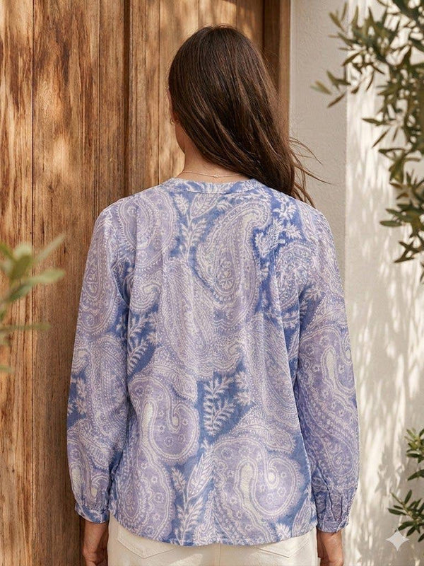 Saint Tropez Printed Silk Viscose Shirt | Blue Paisley