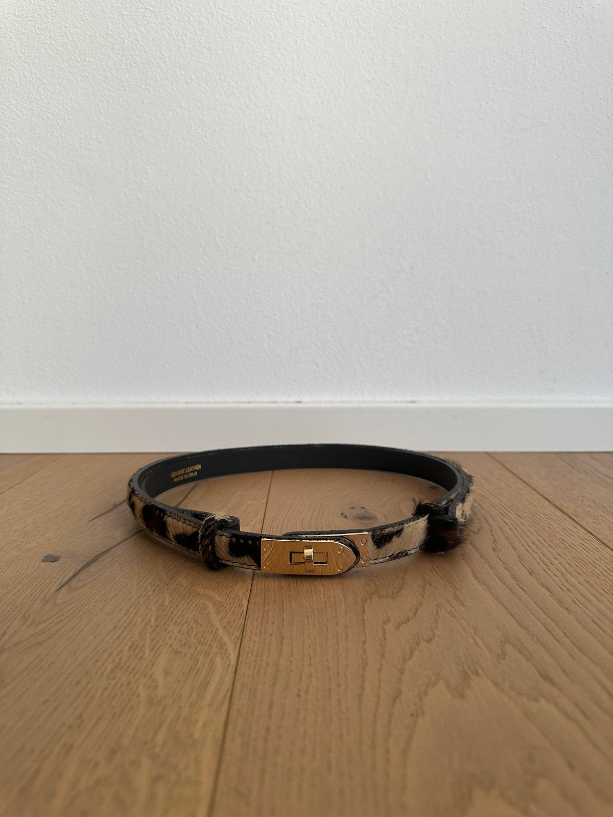 Cintura Leather Print Belt | Brown Cow Print