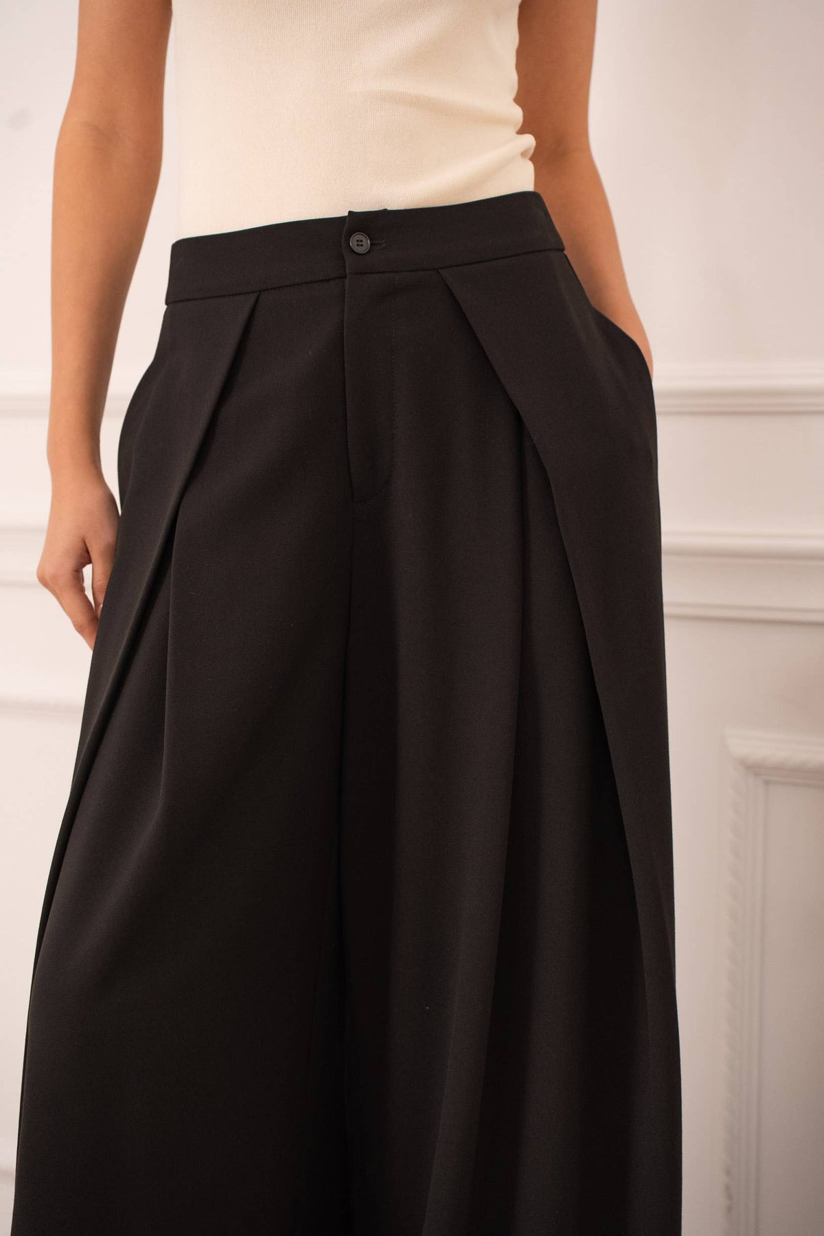 Nikki Wide Leg Trousers | Navy