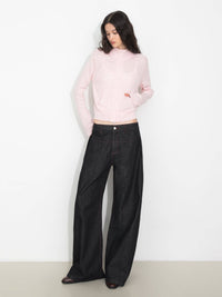 Vintage Curved Wide-Leg Trousers