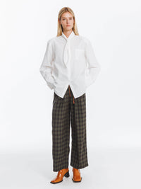 Vintage Tie Loose Striped Shirt | White
