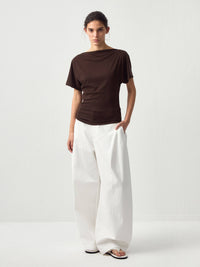 CUBIC Lyocell Blend Off-Shoulder Fitted Top