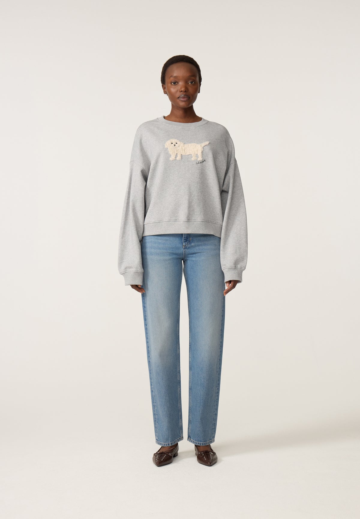 Amy Puppy Sweater | Grey