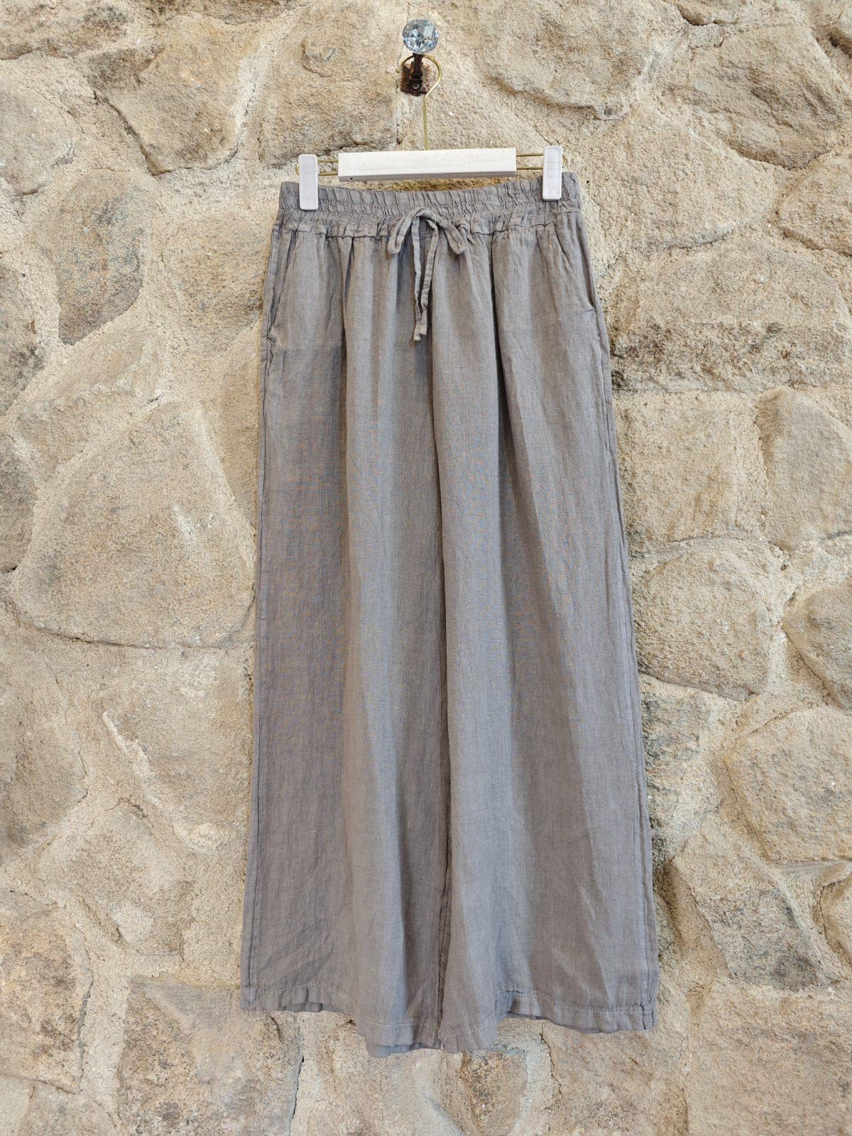 Linen Trousers with Elasticated Waist