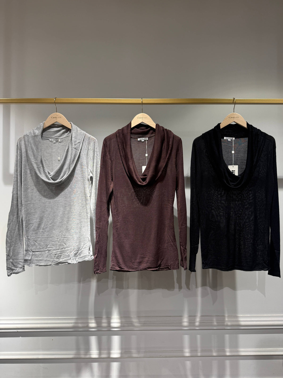 Jamie Shawl Collar Jumper | Chocolate