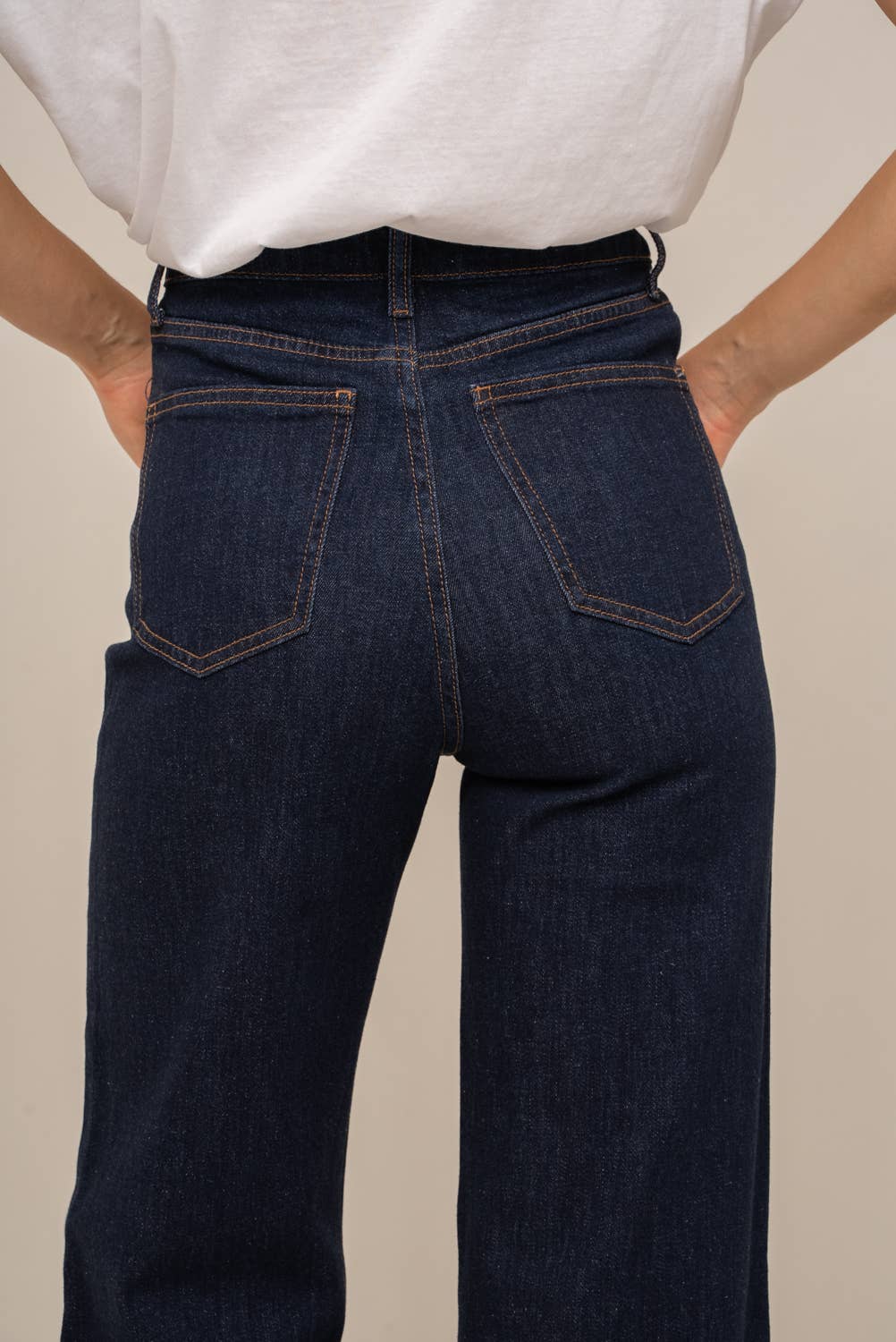 Gabriel Wide Straight Leg Jeans | Navy
