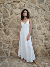 Linen Bias Cut Strappy Dress