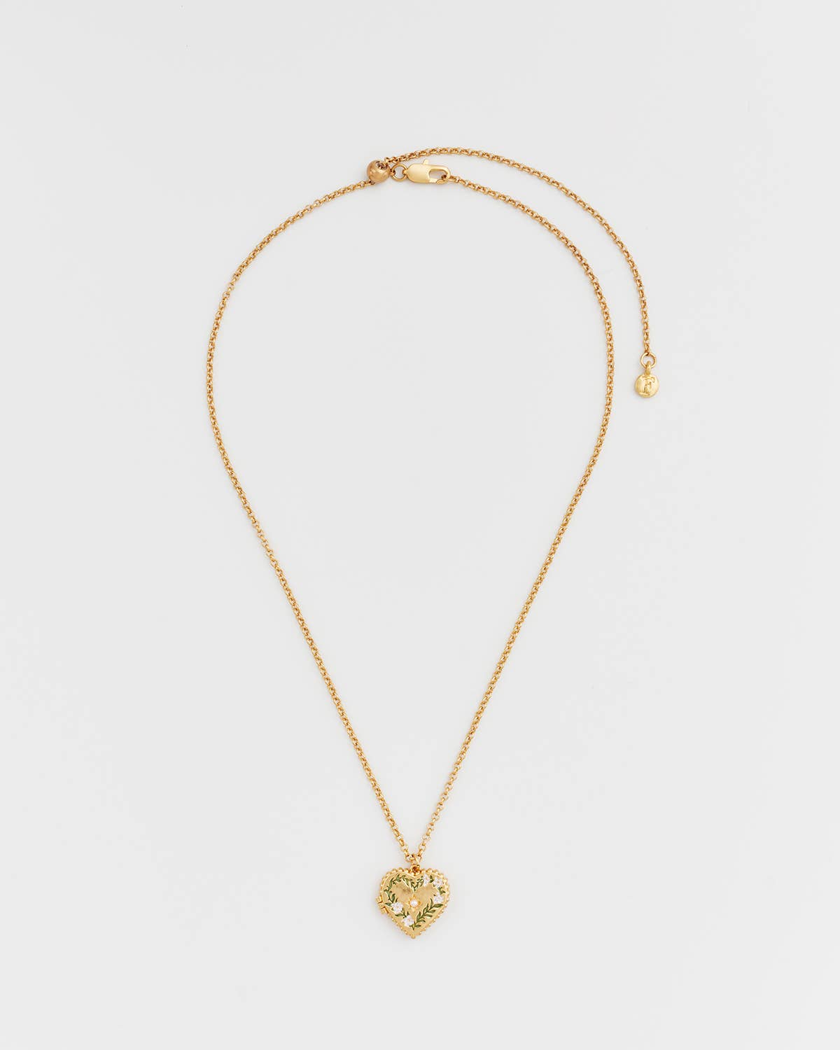 Gaia Lily Heart Locket Necklace