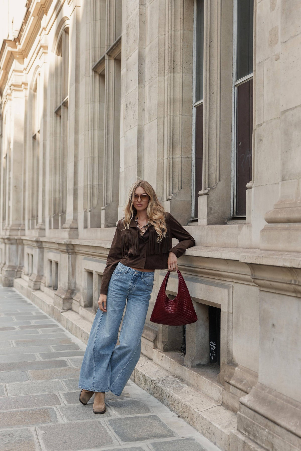 Wide Leg Barnes Jeans | Blue Wash