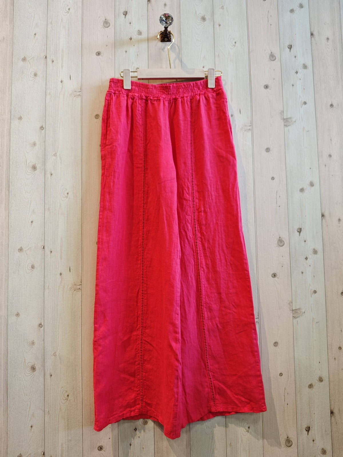 Lace Detail Linen Trousers