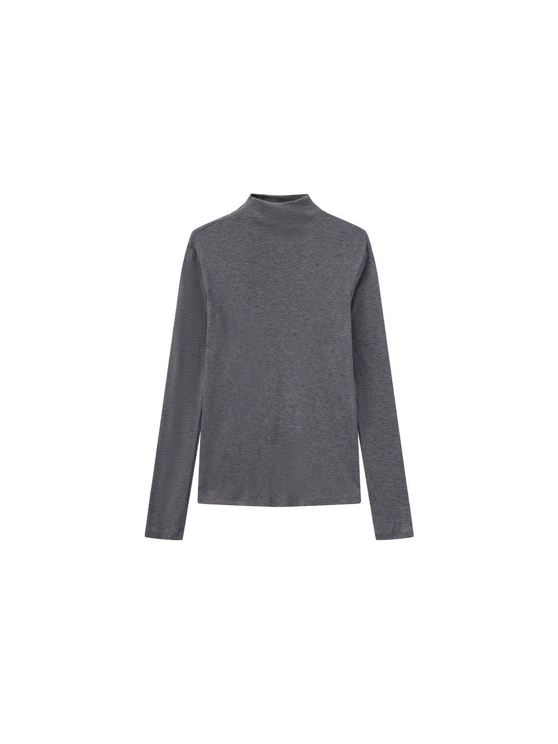 Long Sleeve Layering Top | High Neck | Grey