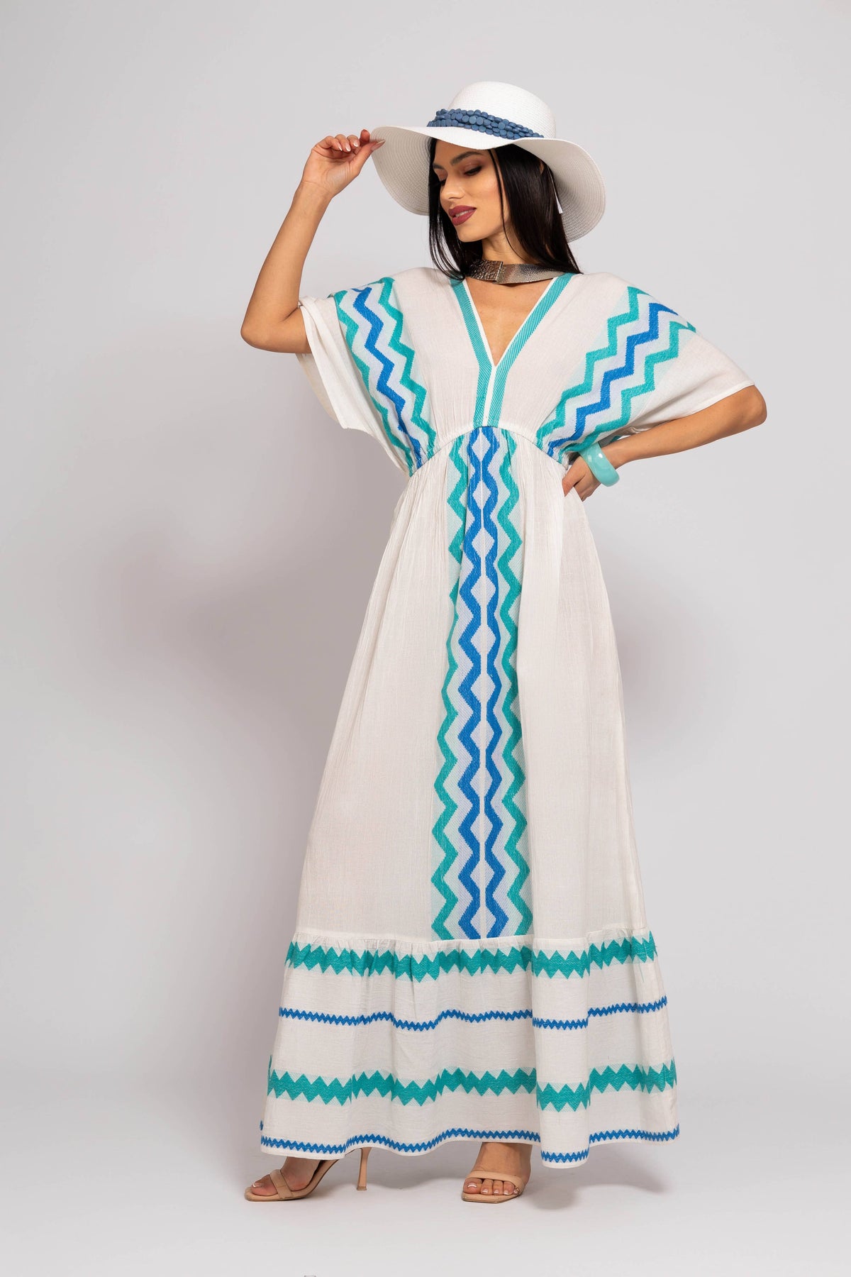KNOSSOS Blue & White Dress