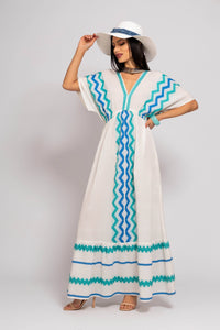 KNOSSOS Blue & White Dress