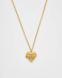 Floral Heart Gold Locket Necklace