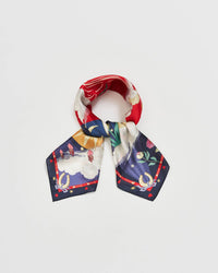 Navy Freya Narrative Square Scarf