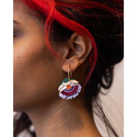 Isobel Floral Hoop Earrings in Sunset