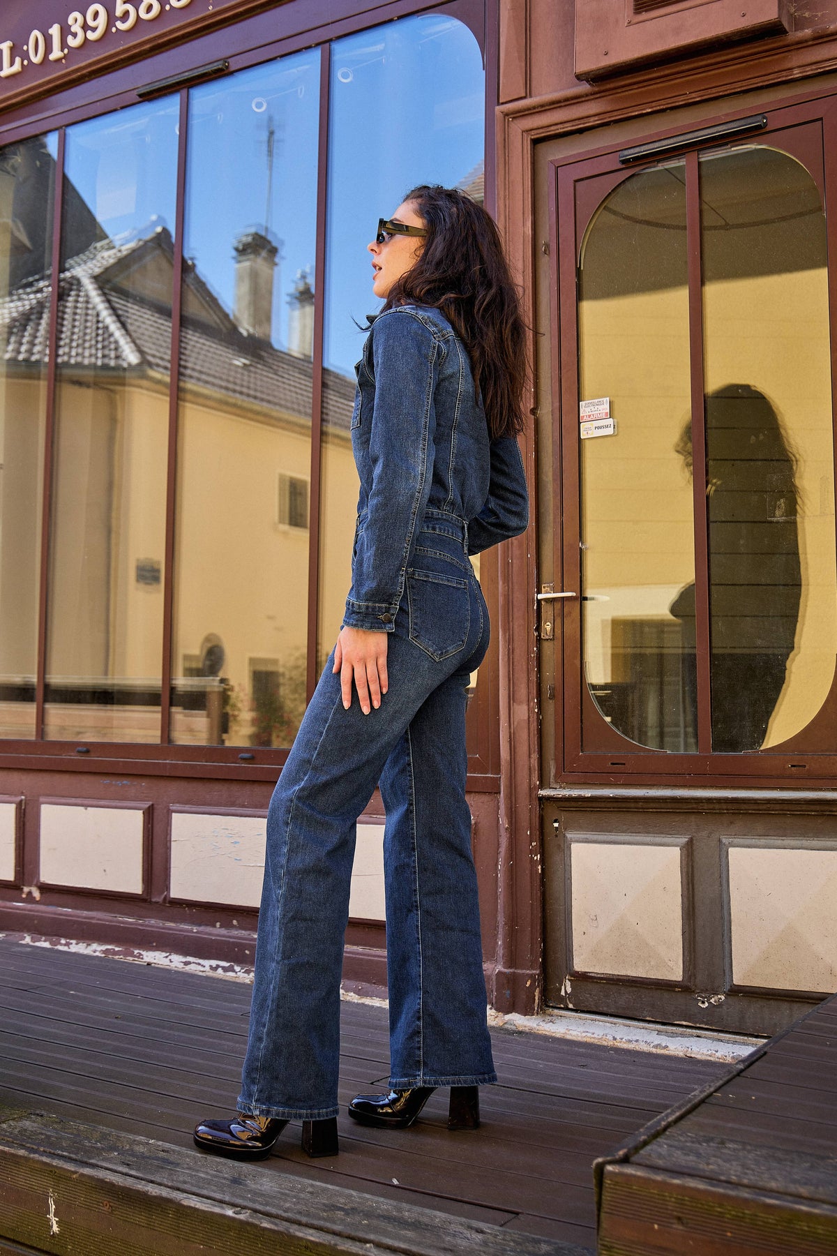 Women's denim jumpsuit (long sleeve) - ANA & LUCY