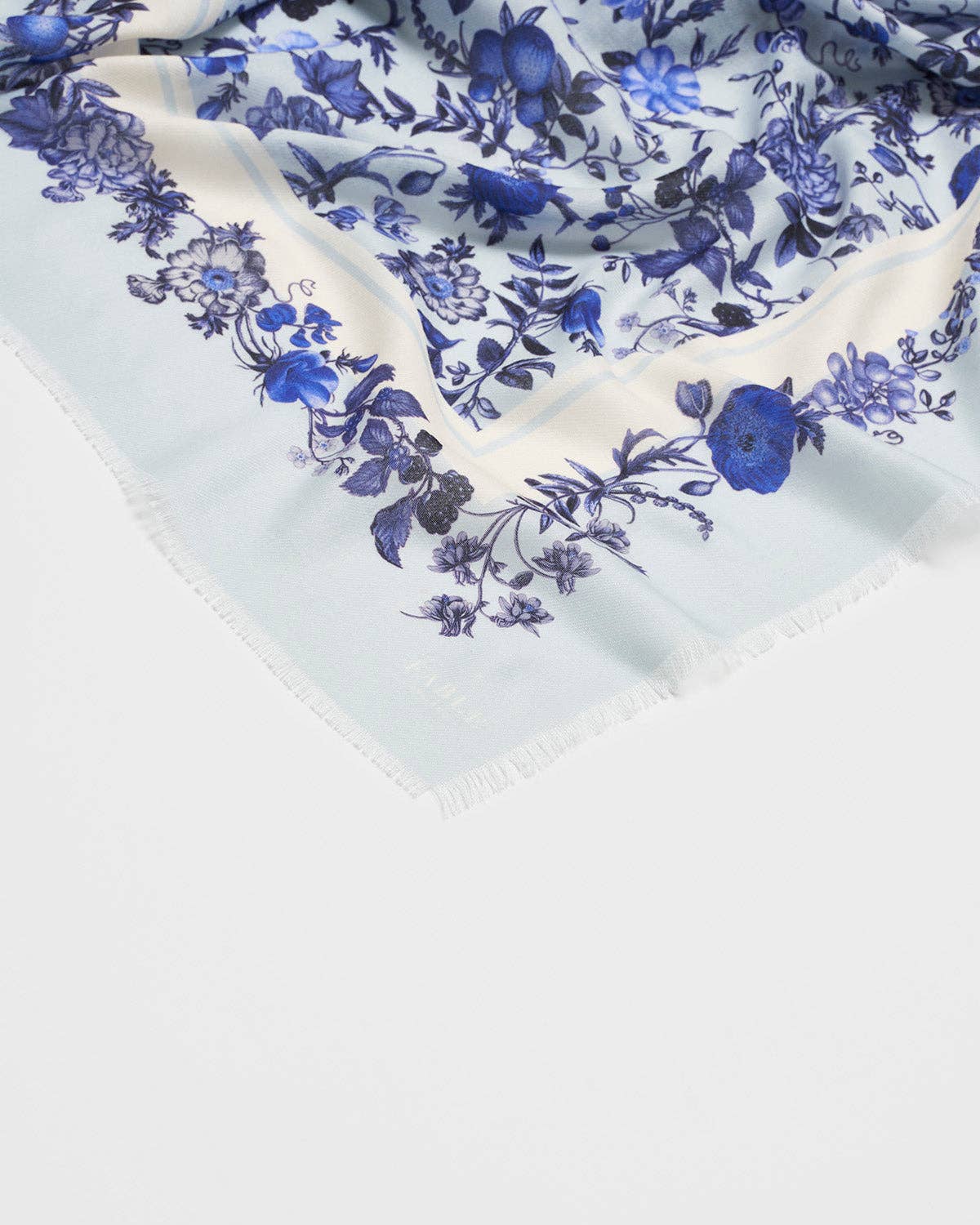 Ditsy Blue Folk Square Scarf