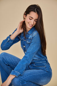 Women's denim jumpsuit (long sleeve) - ANA & LUCY