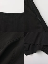 Vintage Lyocell Blend Asymmetric A-Line Midi Skirt