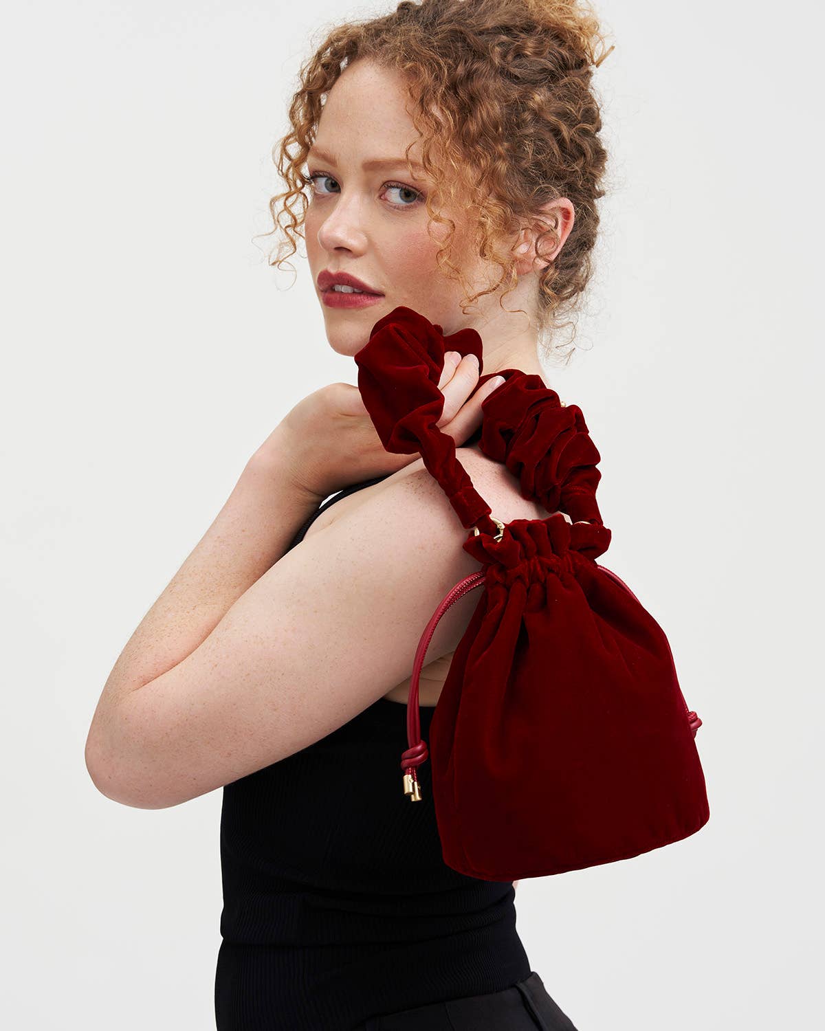 Red Velvet Bucket Bag