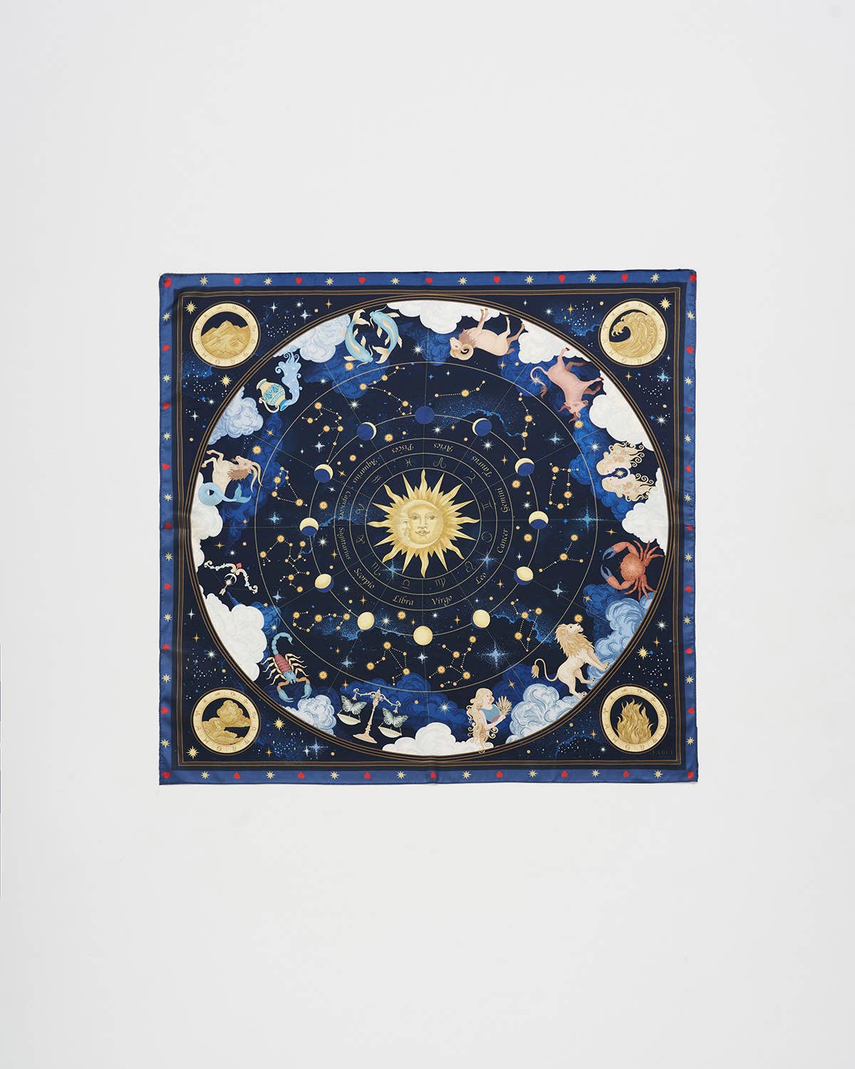 Zodiac Medium Square Scarf in Navy